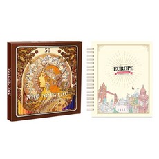 마이 로맨틱 유럽 스티커 컬러링북+아르누보 50색 색연필 세트, 아르누보, 이수현