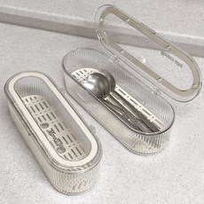 모나코올리브 클리어 테이블 수저함, 투명, 2개 투명, 2개