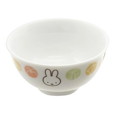 kanesho 金正陶器 MIFFY 幼兒專用丹瓷餐碗, 耐高溫可微波消毒 卡通圖案 陶瓷 碗 105x50mm 日本製造, 1個