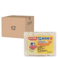 菲力家族 螺旋彩妝棉花棒, SGS檢驗合格, 無螢光劑, 200入, 200支, 12盒