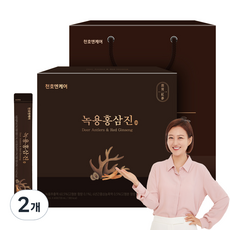 천호엔케어 녹용홍삼진 스틱 선물세트 60p + 쇼핑백, 720ml, 2개 2개, 720ml