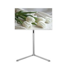 더함 이젤형 벽밀착 브이라인 TV 스탠드 거치대 크롬 실버 600 x 400 mm, ESV-241L-C, 1개 ESV-241L-C