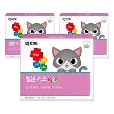 Lacfido 孩童維他命含鐵質補充粉隨身包 60條入, 90g, 3盒
