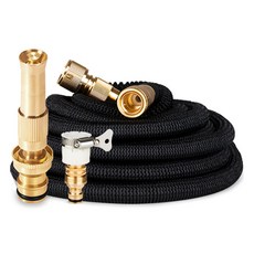 Dailygongam Yogerson高壓噴霧器噴嘴頭+軟管連接轉接頭+超強力噴霧器軟管組, 黃銅(噴嘴頭）、混色(軟管連接適配器）、黑色(軟管）, 22.5m