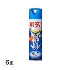 噴效 油性噴霧殺蟲劑, 600ml, 6瓶