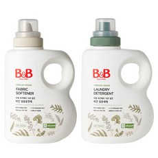 비앤비 유아 무향 비건 섬유유연제 1500ml + 섬유세제 1500ml, 1세트 1세트