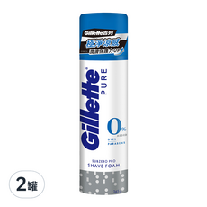 Gillette 吉列 刮鬍泡 冰涼清爽型 全新升級 極淨涼感 潤滑保護力UP, 245g, 2罐