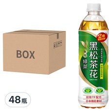 黑松茶花 綠茶 無糖 580ml Set 24瓶 - 添加難消化性麥芽糊精，助力健康管理, 48瓶