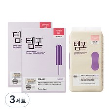 템포 슈퍼40개입 + 팬티라이너 40개입 1개, 3세트