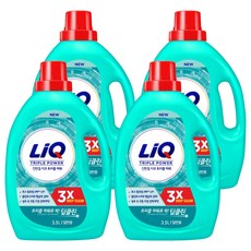 리큐 진한겔 딥클린 트리플파워 일반용 액상세제 본품, 3.5L, 4개