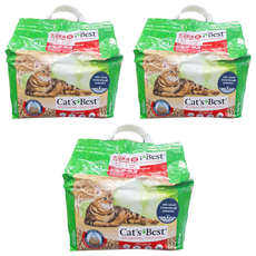Cat's Best 經典凝結木屑砂 紅標, 100%天然德國杉木, 無粉塵, 3倍快速效吸附水分和臭味, 4.3kg, 3包