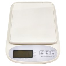廚房防水電子秤, 6000g大量程 0.1g高精度 USB充電, CAES0040WT, 1個
