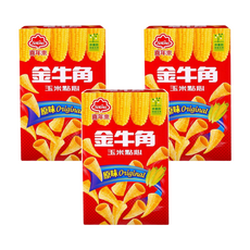 喜年來 金牛角 玉米點心 原味, 台灣經典零食 金黃香脆, 60g, 3盒