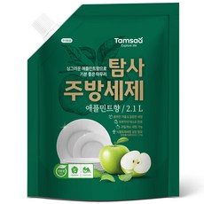 Tamsaa 蘋果薄荷香味環保餐具洗滌劑, 1個, 2.1L