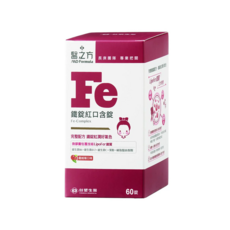 台塑生醫 MD Formula 醫之方 鐵錠紅口含膜衣錠, 鐵質吸收更佳, 品質有保障, 800mg, 60顆, 1盒
