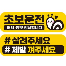 제제데코 차량용 칼라 고휘도 반사 자석 스티커 초보 미디엄 E230 2종, EC020 + EC048, 1세트 혼합색상, 2개입