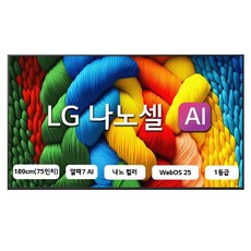 LG전자 4K UHD LED 나노셀 AI TV, 189cm(75인치), 75NANO80AEA, 벽걸이형, 방문설치