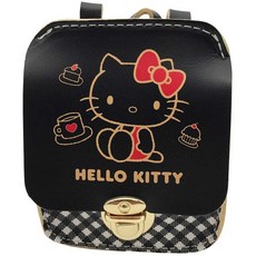 Hello Kitty 凱蒂貓 日式背包零錢包 PU材質, 黑色