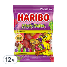 하리보 해피 그레이프 젤리, 100g, 12개