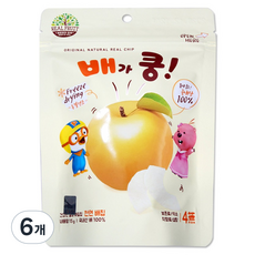 뽀로로 동결건조 과일칩 배가 쿵, 배, 6개, 15g