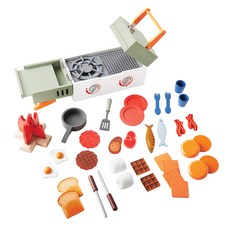 Teamson Kids 木製露營食物玩具組, 36件組, 適用於3歲以上兒童, 1組