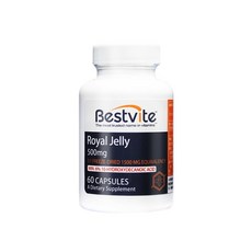 Bestvite 高濃縮蜂王乳膠囊 500mg, 60顆, 3:1冷凍乾燥, 活性佳6% 癸烯酸10-HDA, 0.6g, 1罐