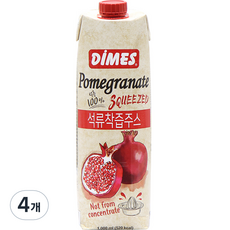 디메스 석류 착즙 주스, 1L, 4개