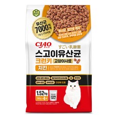 챠오츄르 전연령 고양이 스고이 유산균 크런키 건식사료, 1.52kg, 1개, 닭 1520g, 1개, 닭+오리+칠면조