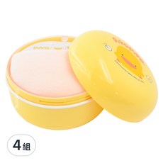 PiYOPiYO 黃色小鴨 痱子粉盒+隔層+粉撲, 4組