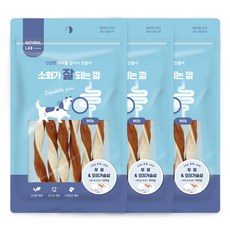 네츄럴랩 소화가 잘되는 껌 강아지 간식, 우유 + 오리가슴살 혼합맛, 100g, 3개 - 가수분해개껌