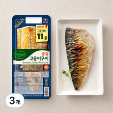 비비고 고단백 순살 고등어구이, 60g, 3개