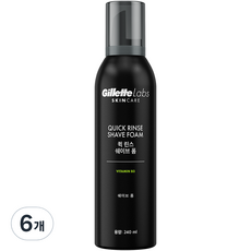 질레트랩스 퀵 린스 쉐이브 폼, 6개, 240ml