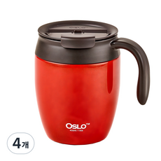 오슬로 애플 머그 텀블러, 레드, 450ml, 4개