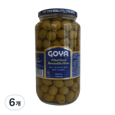 고야 대용량 피티드 그린 만자니야 올리브, 6개, 875g