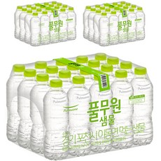 풀무원샘물 바이네이쳐 먹는샘물 무라벨, 500ml, 60개