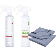 BINDER 汽車內飾清潔劑 500ml+噴蠟 500ml+多用途毛巾 40*40cm 2入 隨機出貨, 1組