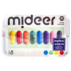 mideer 不沾手豌豆蠟筆, 8色, 1組