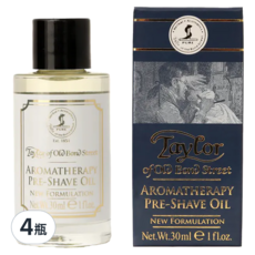 Taylor of Old Bond Street 鬍前軟化油 百年經典版, Aromatherapy, 30ml, 4瓶