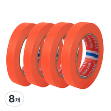 iQIHAN 다다 칼라 마스킹 테이프 15mm x 20m, 주황, 8개