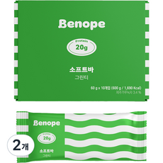 베노프 소프트바 프로틴바 그린티 10p, 600g, 2개