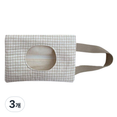 연시네 누빔 물티슈 케이스 파우치 17 x 25 cm, 3개, 베이지