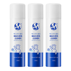 라이프홀릭 퀵 드라이 쿨링 데오드란트 스프레이, 150ml, 3개