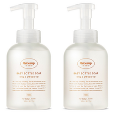 베베숲 유아용 홈 거품형 젖병 세정제 무향, 500ml, 2개