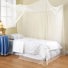 Cotton Field 棉花田傢飾 極簡風細網雙人加大四方蚊帳 - 180x180x180cm, 100%聚酯纖維, 180 x 180cm, 米黃色