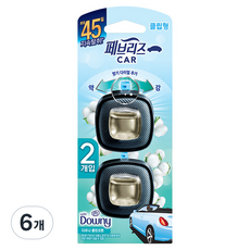 페브리즈 차량용 방향제 2.2ml x 2p, 6개, 다우니 클린코튼