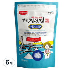 주원염전 여름햇살담은 명품천일염 가는소금, 500g, 6개