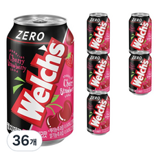 웰치스 제로 체리스트로베리맛, 355ml, 36개