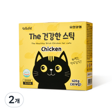 유한양행 윌로펫 더 건강한 스틱 고양이 유산균 간식 30p, 닭고기, 2개 - 윌로펫