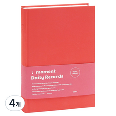 Momodi Moment Record Made彩色筆記本, 4個, 紅色