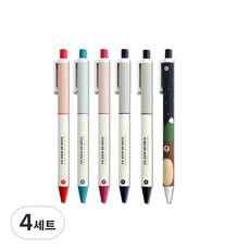 아이코닉 마일드젤펜 0.5mm 6종세트, 6종 혼합(RED, NAVY, PURPLE, BLUE GREEN, BLACK A, BLACK B), 4세트